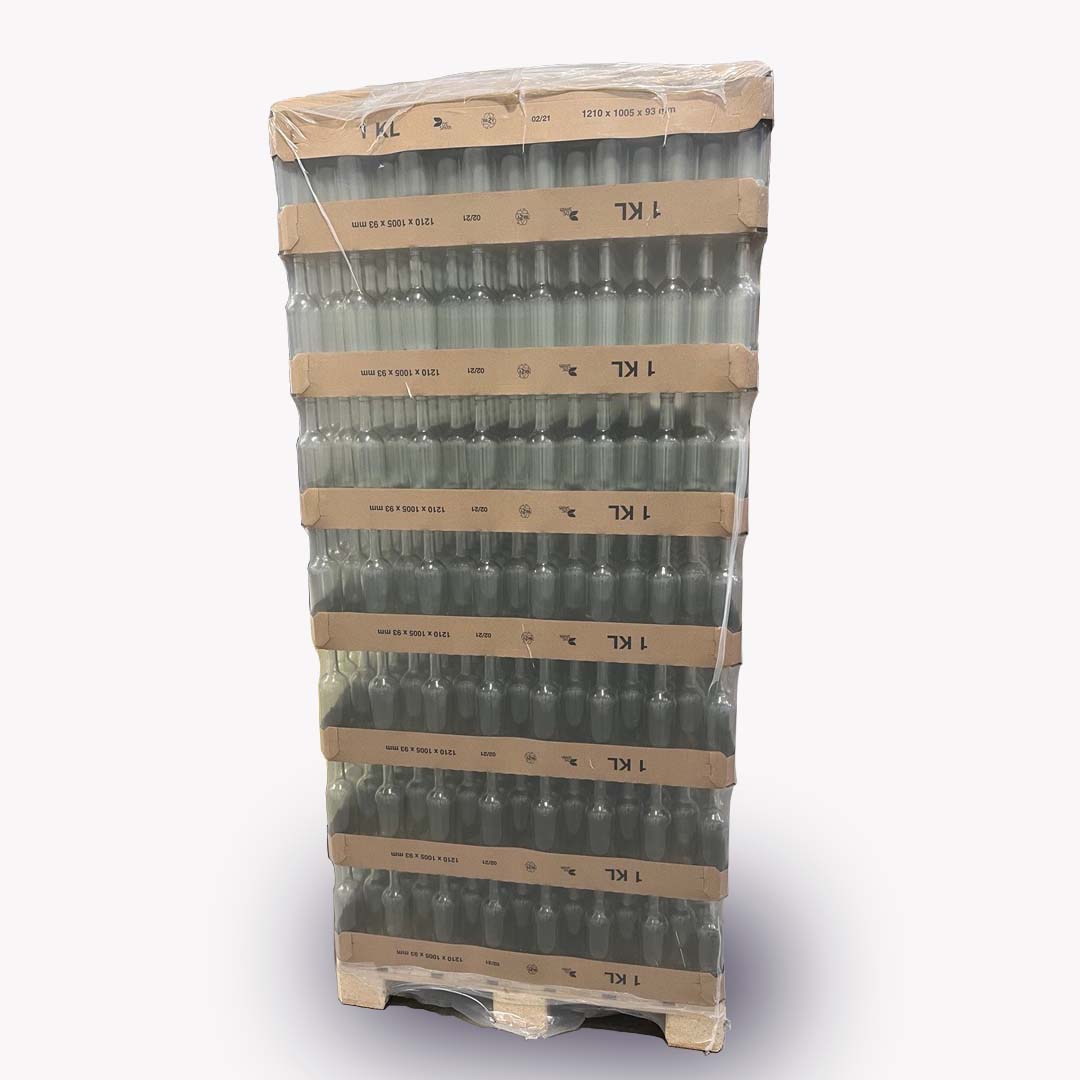 Bordeaux 75cl Clear Wine Bottle Pallet 1624-1.jpg
