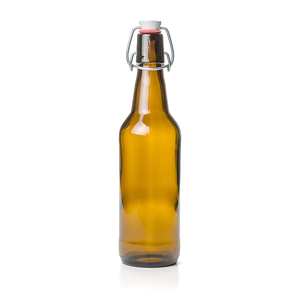 HS 500ml Amber Swing Top Bottles with Closures x 12