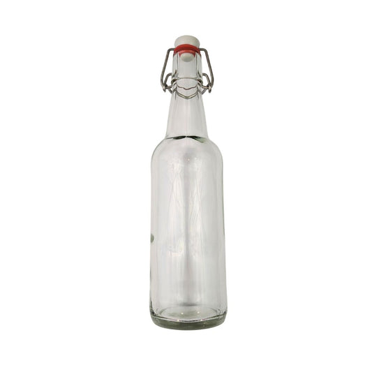 HS 500ml Clear Swing Top Bottles with Closures x 12